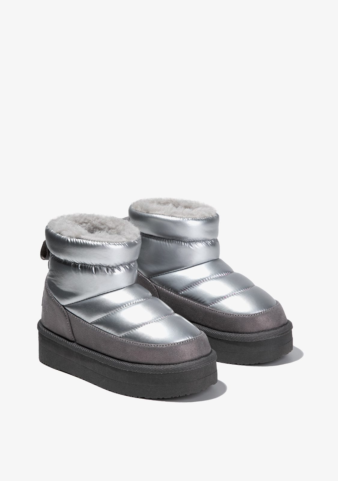 B&W JUNIOR Shoes Silver Metallized Australian Boots B&W