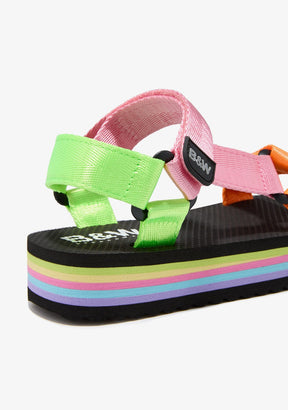 B&W JUNIOR TIRAS Multicolour Platform Sandals B&W