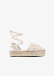 B&W JUNIOR TIRAS White Crochet Espadrilles B&W