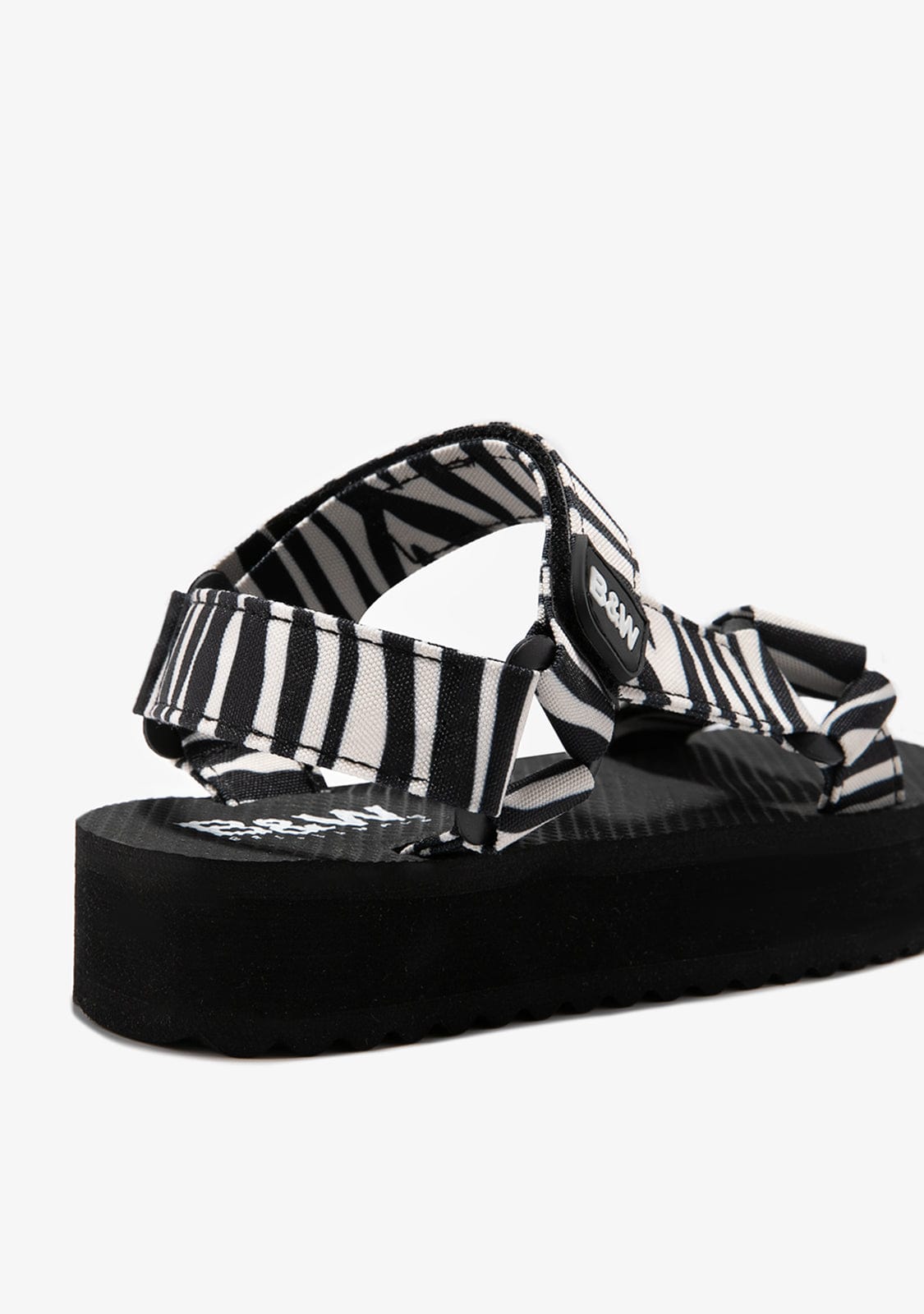 B&W JUNIOR TIRAS Zebra Platform Sandals B&W