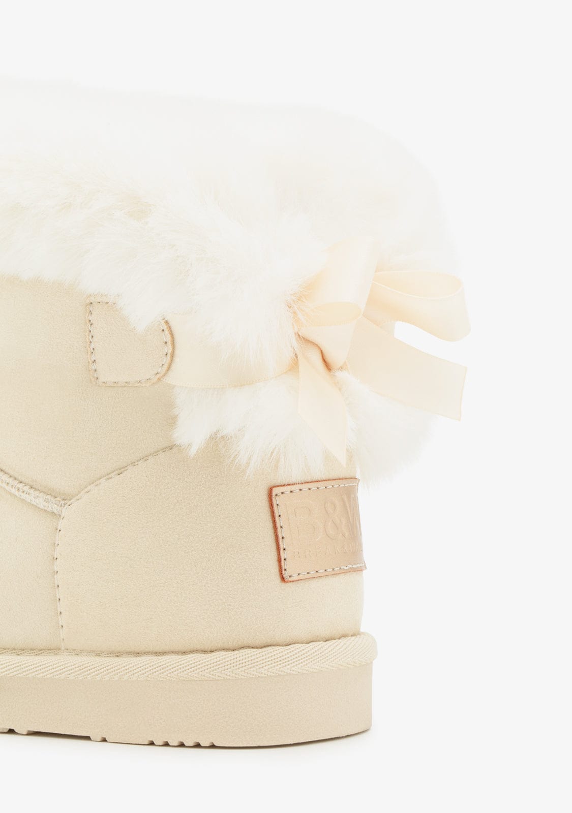 B&W JUNIOR ZAPATOS / BOTAS Y BOTINES / AUSTRALIANA Beige Bow Fur Australian Water Repellent Boots B&W