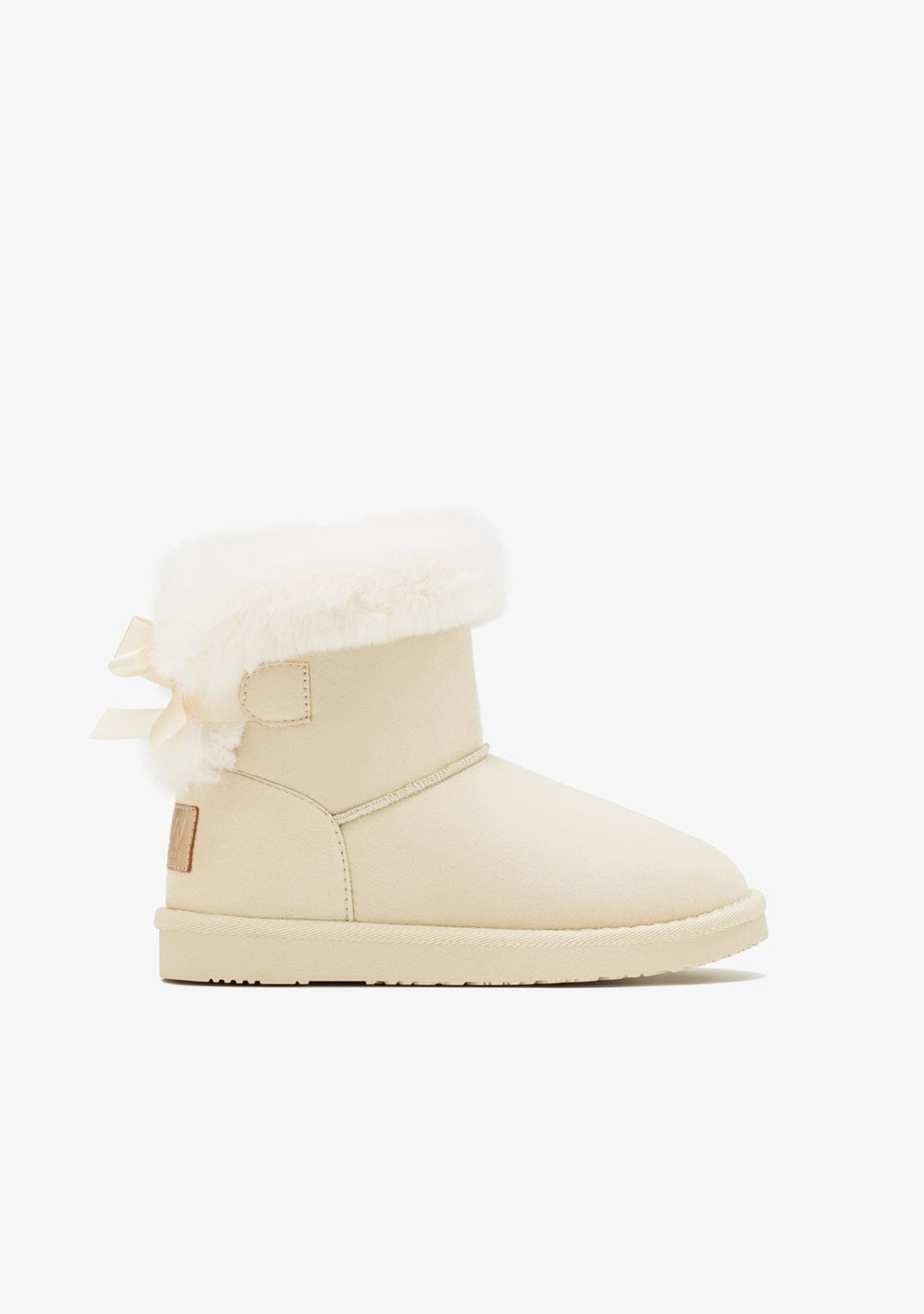 B&W JUNIOR ZAPATOS / BOTAS Y BOTINES / AUSTRALIANA Beige Bow Fur Australian Water Repellent Boots B&W