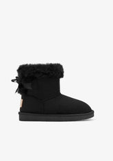 B&W JUNIOR ZAPATOS / BOTAS Y BOTINES / AUSTRALIANA Black Bow Fur Australian Boots Water Repellent B&W