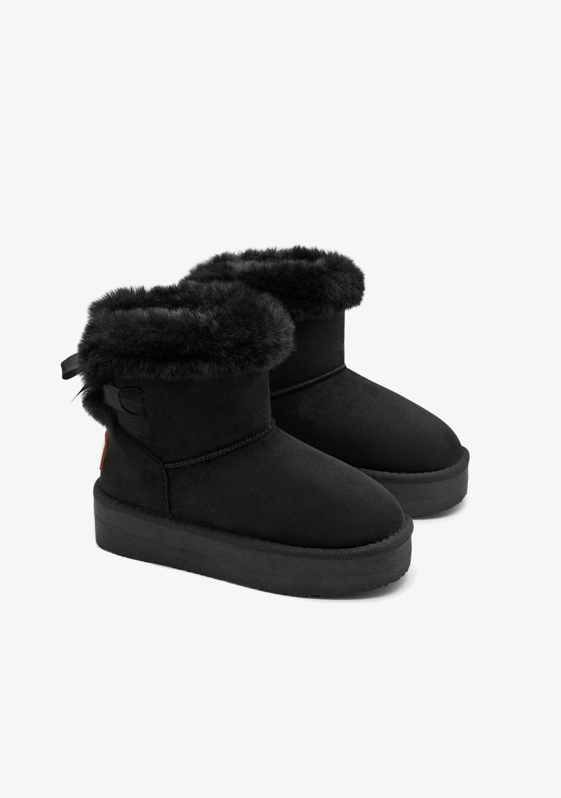 B&W JUNIOR ZAPATOS / BOTAS Y BOTINES / AUSTRALIANA Black Fur Australian Boots Water Repellent B&W