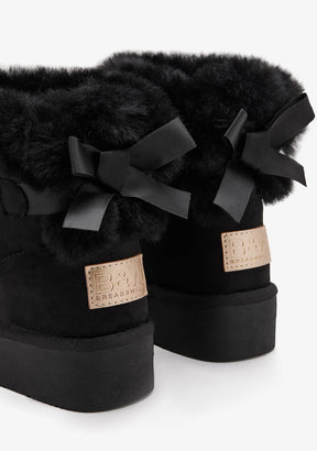 B&W JUNIOR ZAPATOS / BOTAS Y BOTINES / AUSTRALIANA Black Fur Australian Boots Water Repellent B&W