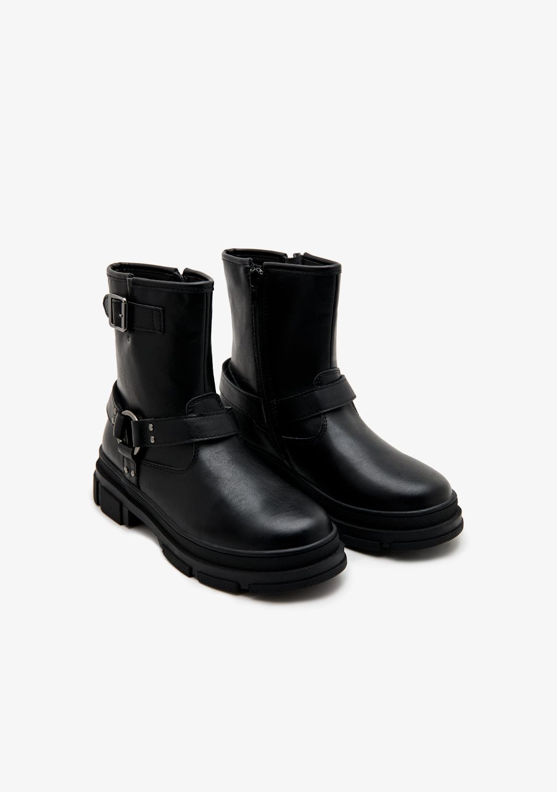 B&W JUNIOR ZAPATOS / BOTAS Y BOTINES / MOTERA Black Low Biker Boots B&W