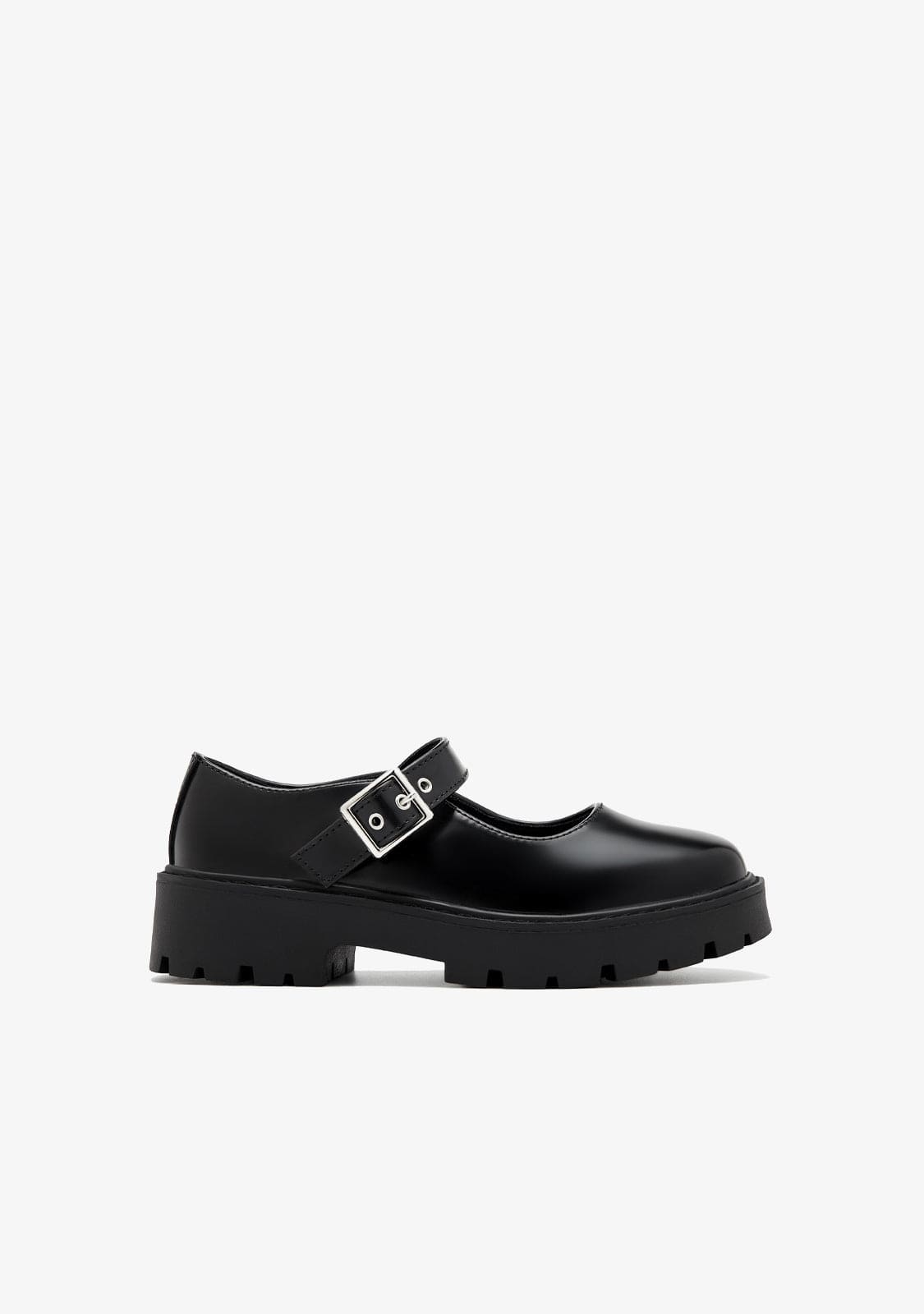 B&W JUNIOR ZAPATOS / MERCEDITAS Black Buckle Loafers B&W