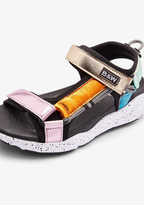 B&W JUNIOR ZAPATOS / SANDALIAS / TIRAS Black / Gold Strips Sandals