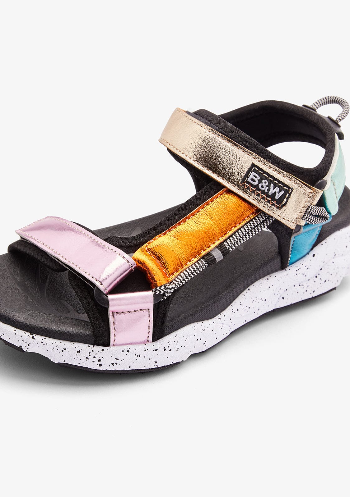 B&W JUNIOR ZAPATOS / SANDALIAS / TIRAS Black / Gold Strips Sandals