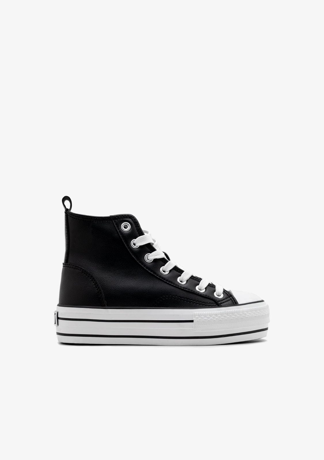 B&W JUNIOR ZAPATOS / SNEAKERS / BASKET Black Napa High Top Sneakers B&W