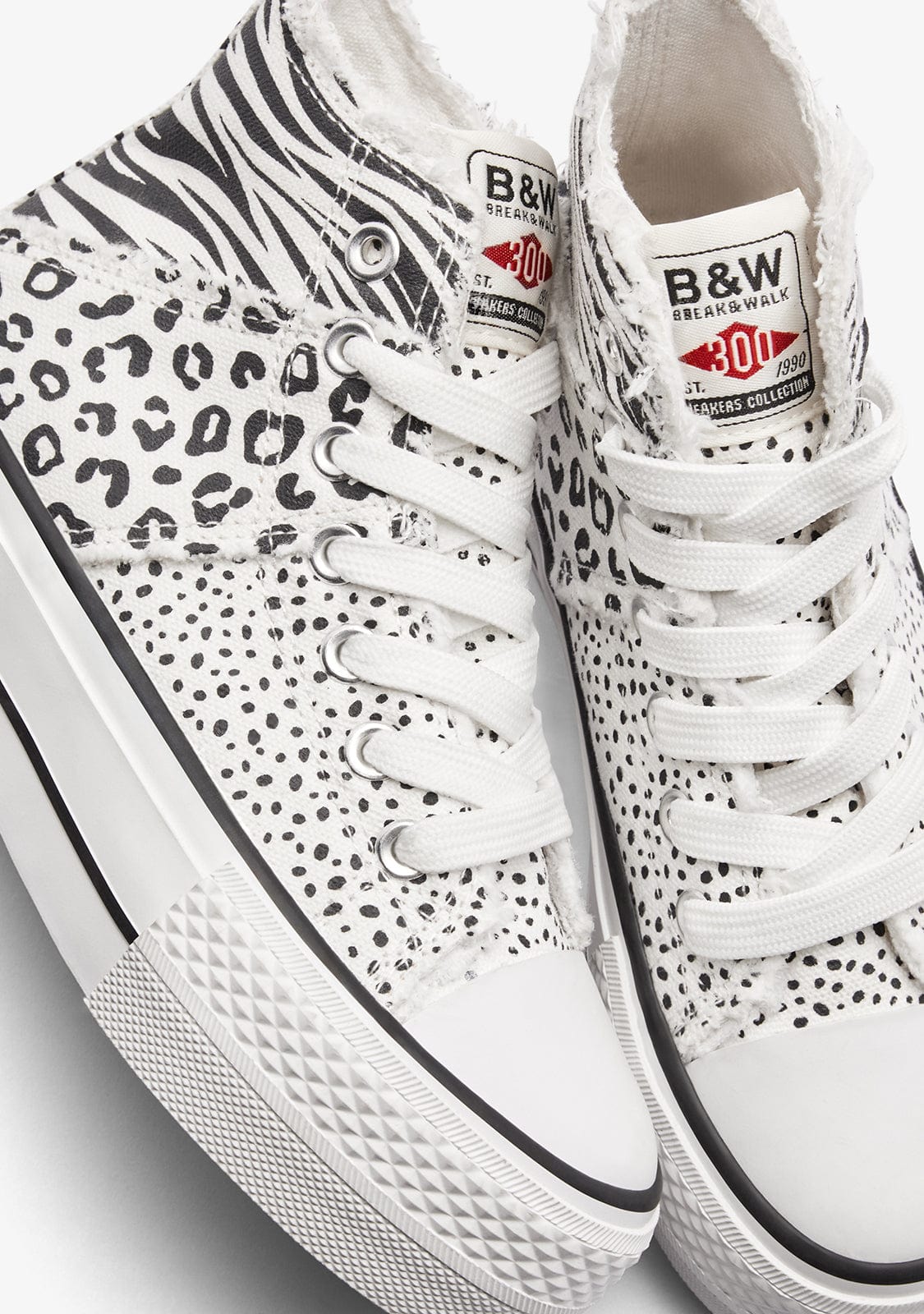 B&W JUNIOR ZAPATOS / SNEAKERS / BASKET Patchwork Animal High Sneakers