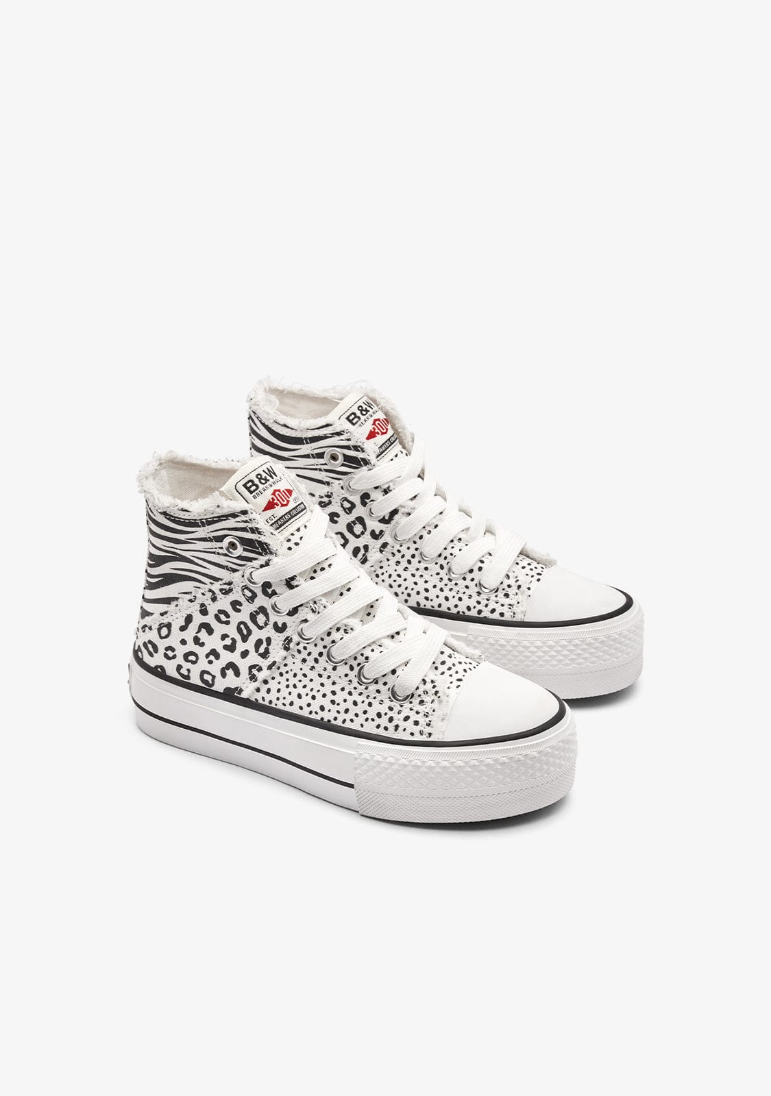 B&W JUNIOR ZAPATOS / SNEAKERS / BASKET Patchwork Animal High Sneakers