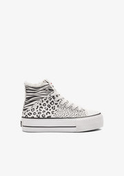 B&W JUNIOR ZAPATOS / SNEAKERS / BASKET Patchwork Animal High Sneakers