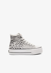 B&W JUNIOR ZAPATOS / SNEAKERS / BASKET Patchwork Animal High Sneakers