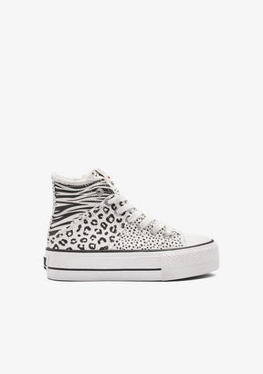 B&W JUNIOR ZAPATOS / SNEAKERS / BASKET Patchwork Animal High Sneakers