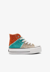 B&W JUNIOR ZAPATOS / SNEAKERS / BASKET Patchwork Dots High Sneakers