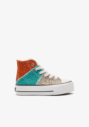 B&W JUNIOR ZAPATOS / SNEAKERS / BASKET Patchwork Dots High Sneakers