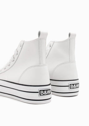 B&W JUNIOR ZAPATOS / SNEAKERS / BASKET White Napa High Top Sneakers B&W