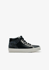 B&W JUNIOR ZAPATOS / SNEAKERS / BASKET Zebra Glitter High-Top Sneakers B&W