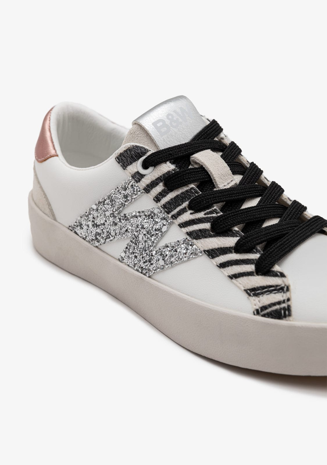 B&W JUNIOR ZAPATOS / SNEAKERS / BASKET Zebra Glitter Low Sneakers B&W