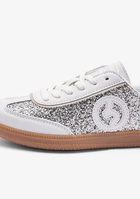 B&W JUNIOR ZAPATOS / SNEAKERS / TENNIS Silver Glitter Laces Sneakers