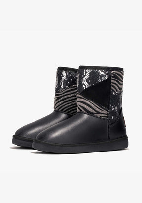 B & W Shoes Patchwork Black Australian Boots
