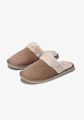 B & W Shoes Taupe Home Slipper