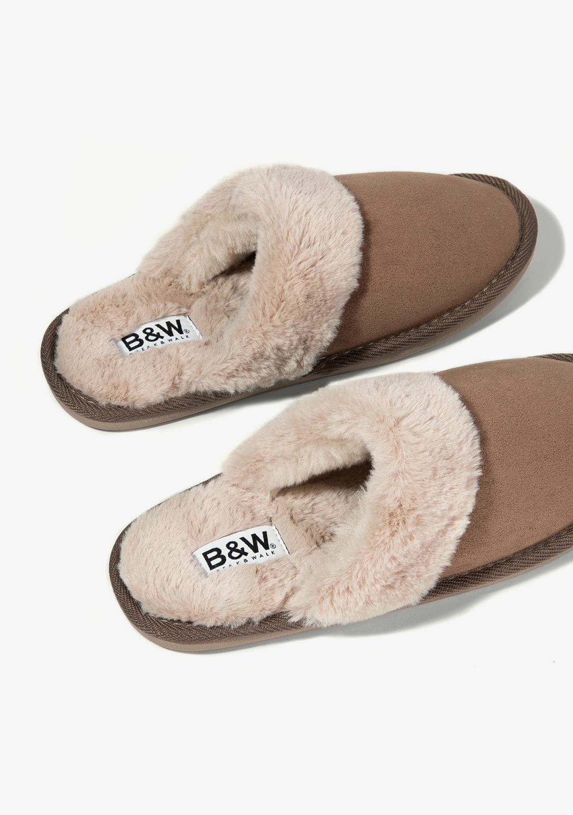 B & W Shoes Taupe Home Slipper