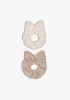 CONGUITOS ACCESORIOS / COLETEROS Beige/Sand Ears Hair Scrunchies Pack