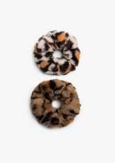 CONGUITOS ACCESORIOS / COLETEROS Leopard Fur Set Scrunchies