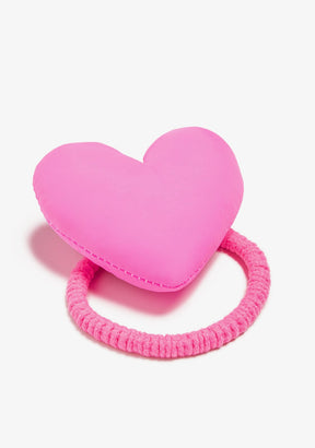 CONGUITOS ACCESORIOS / COLETEROS Pink Padded Heart Scrunchie