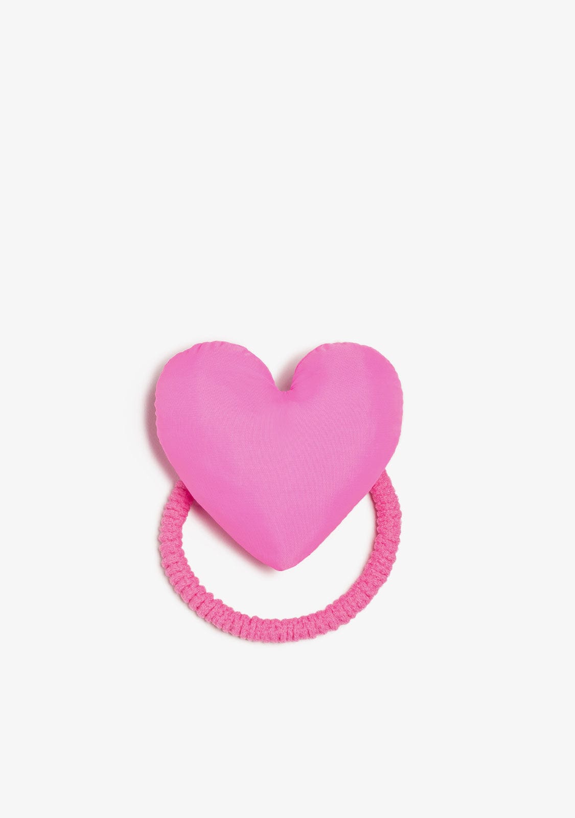 CONGUITOS ACCESORIOS / COLETEROS Pink Padded Heart Scrunchie