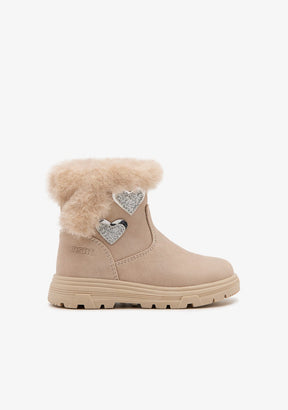 CONGUITOS Baby's Beige Hearts Boots