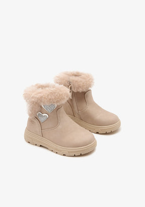 CONGUITOS Baby's Beige Hearts Boots