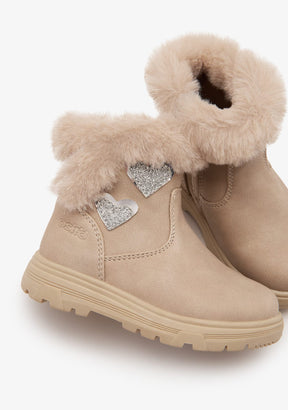 CONGUITOS Baby's Beige Hearts Boots