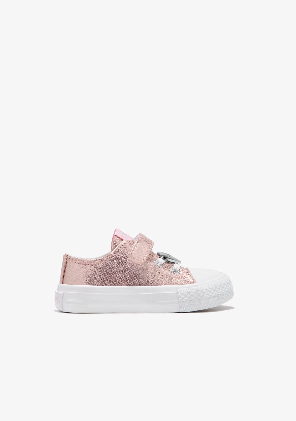 Conguitos BASKET Baby´s Metallized Pink Canvas Sneakers