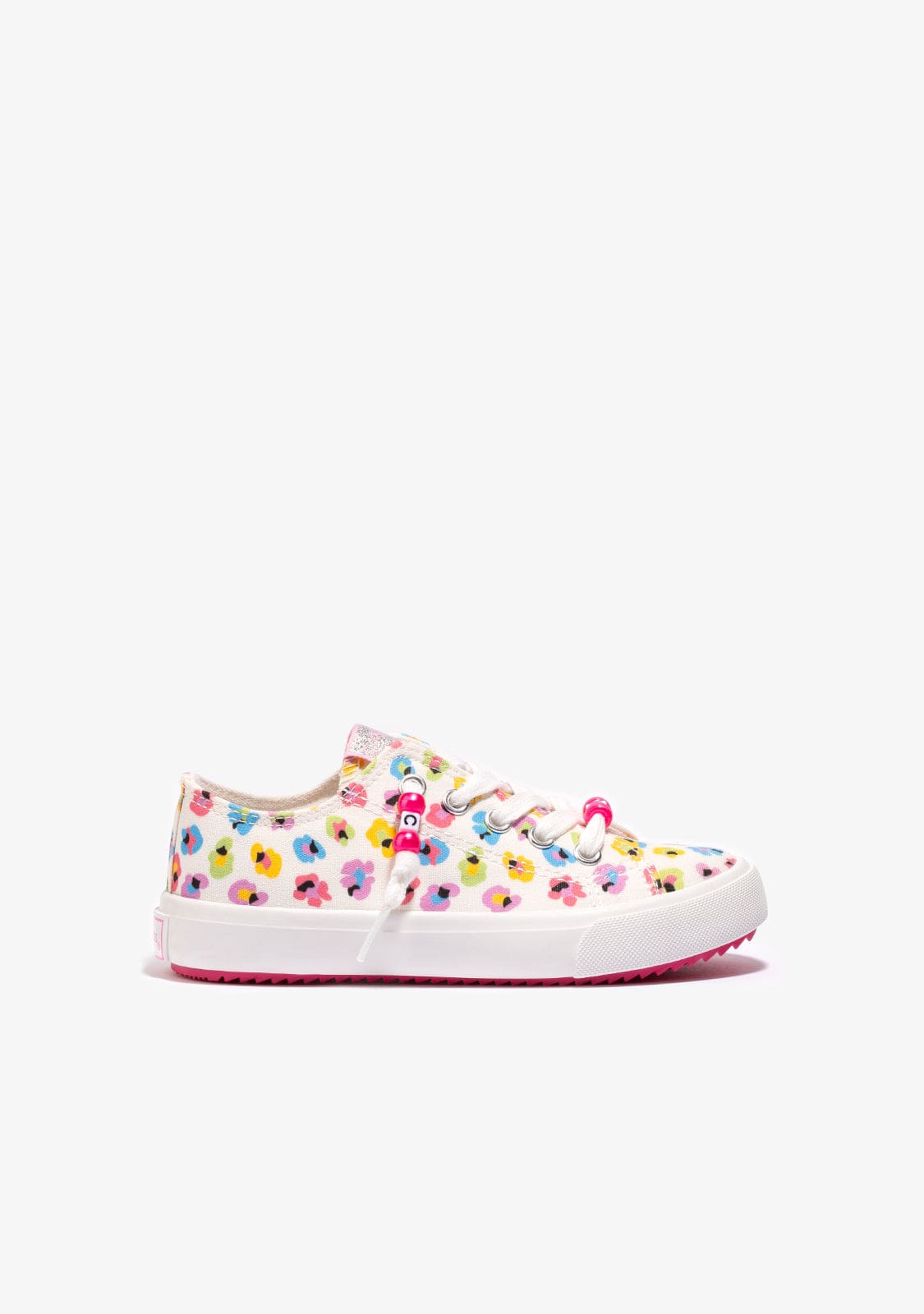 Conguitos BASKET Floral Canvas White Sneakers