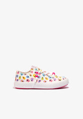 Conguitos BASKET Floral Canvas White Sneakers