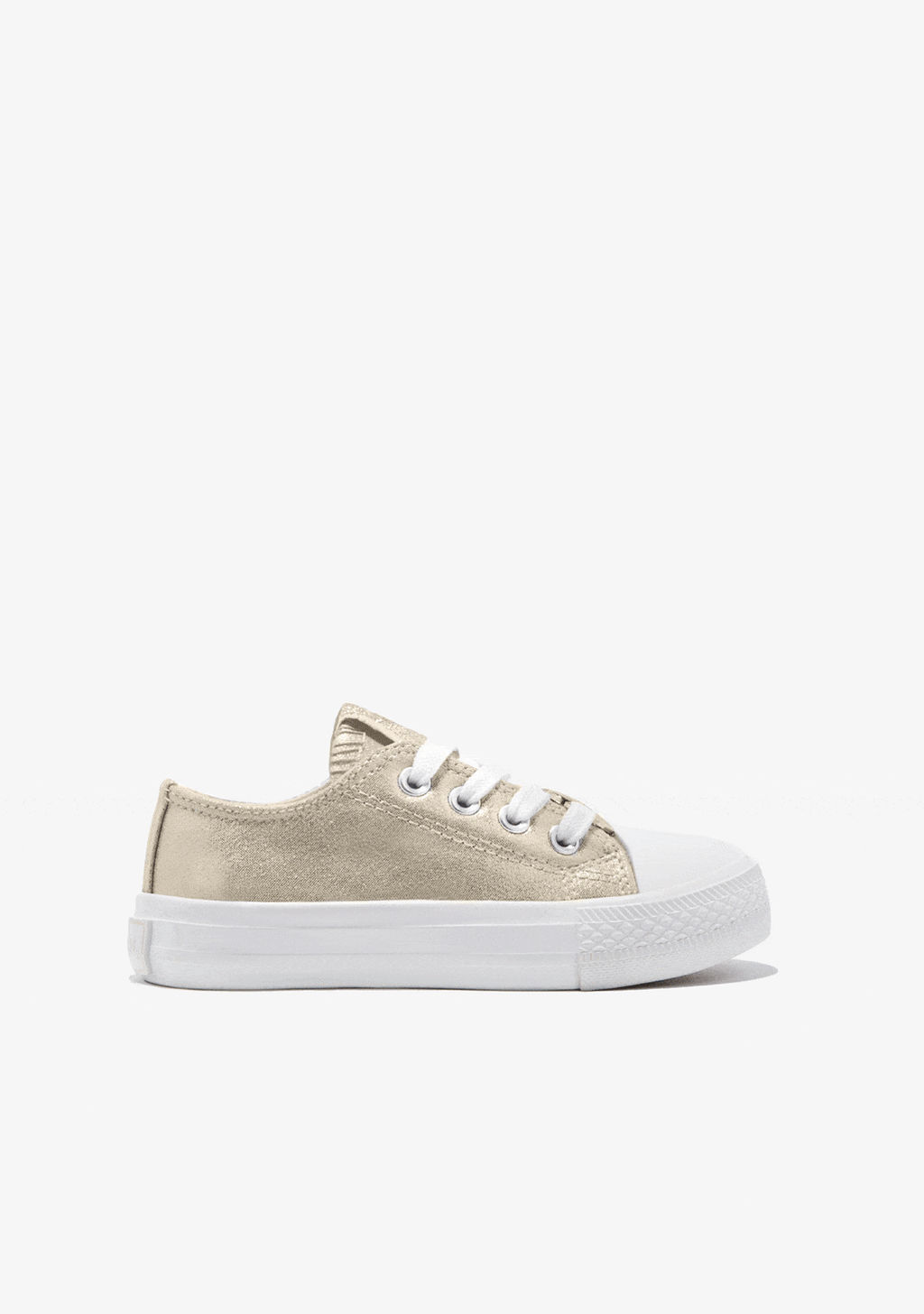 Gold Heart Metallized Canvas Sneakers