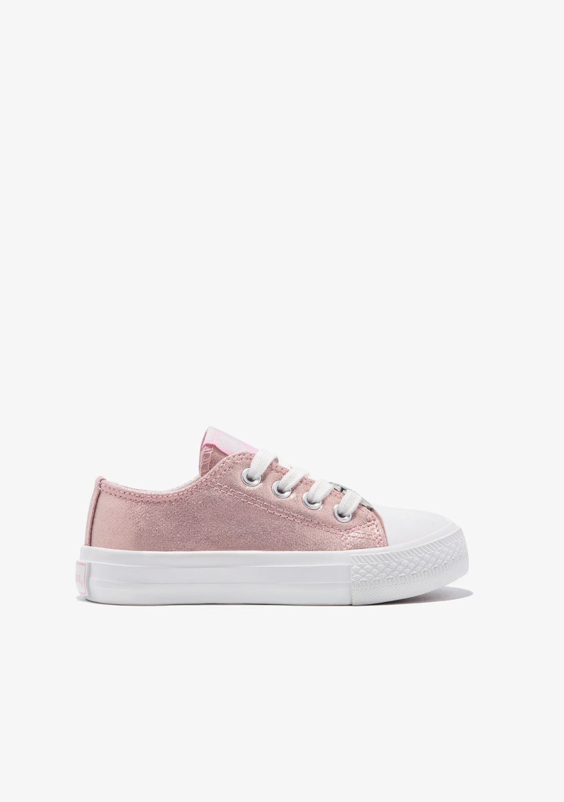 Conguitos BASKET Pink Heart Metallized Canvas Sneakers