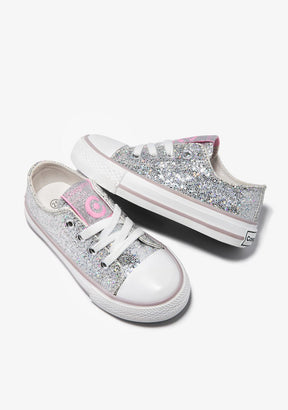Conguitos BASKET Silver Glitter Sneakers