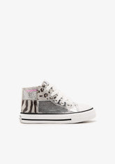 CONGUITOS BASKET Sneakers Patchwork Silver