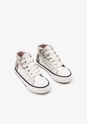 CONGUITOS BASKET Sneakers Patchwork Silver