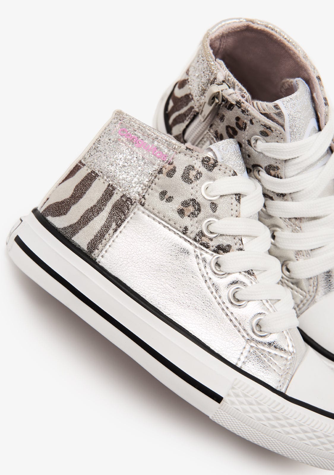 CONGUITOS BASKET Sneakers Patchwork Silver