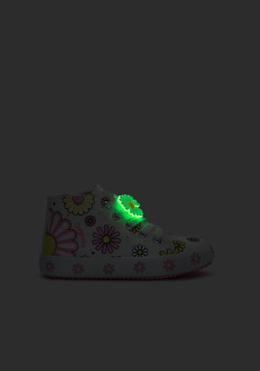 CONGUITOS BASKET White Glows in the dark Flowers High Top Sneakers