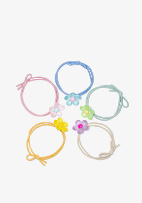 CONGUITOS COLETEROS Multicolour Flower Scrunchies Set