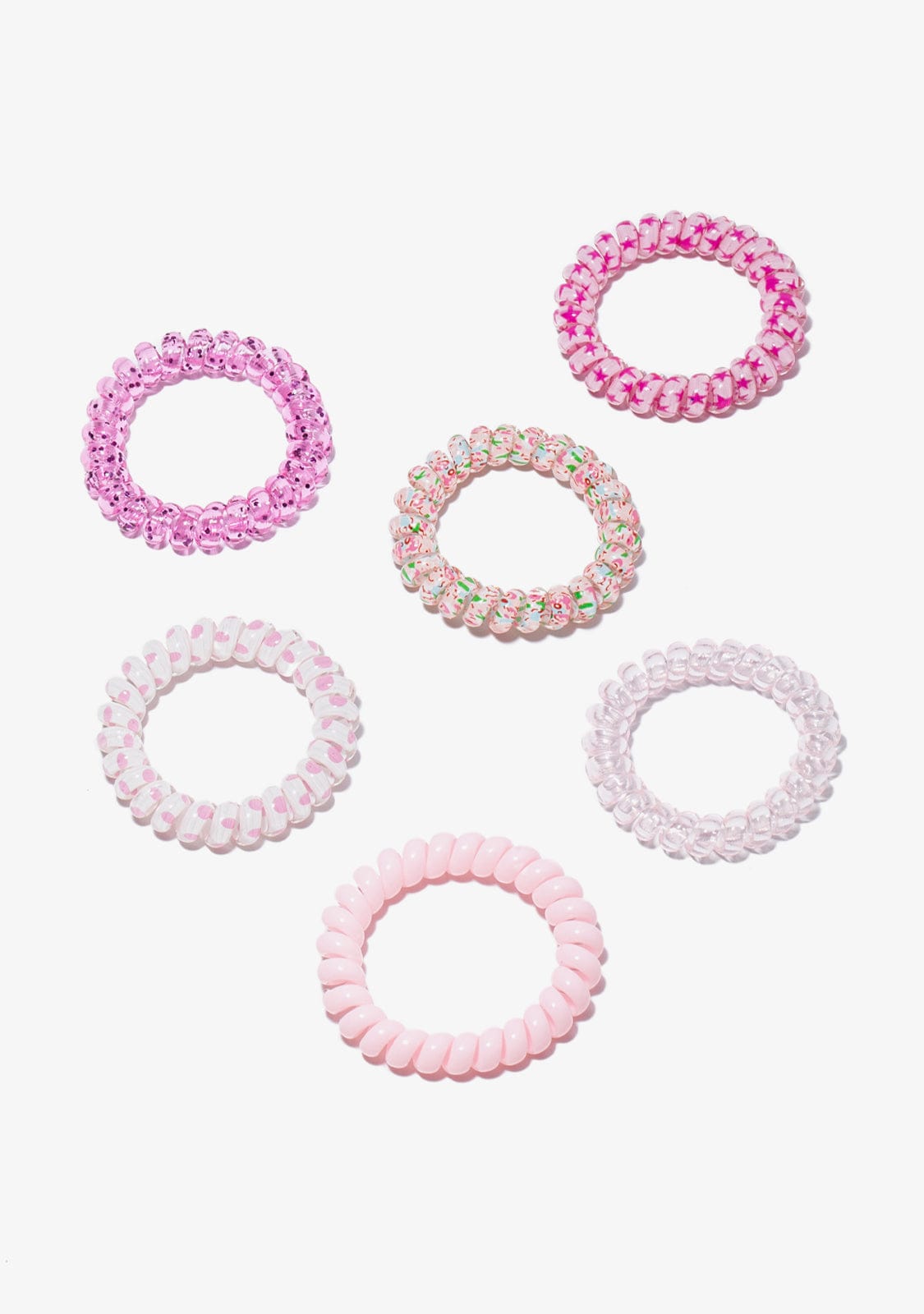 CONGUITOS COLETEROS Pink Spiral Scrunchies Set