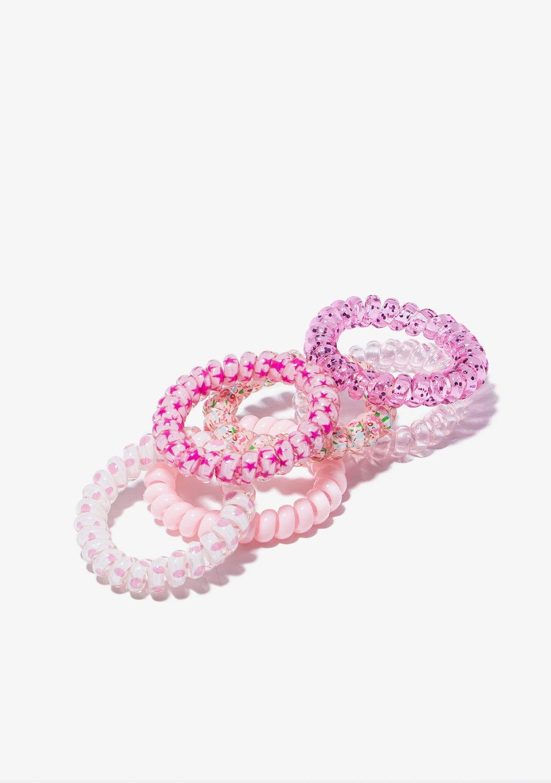 CONGUITOS COLETEROS Pink Spiral Scrunchies Set