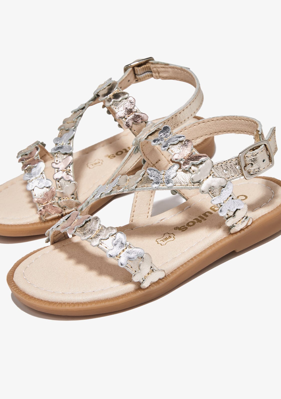 CONGUITOS HEBILLAS Silver Butterfly Sandals
