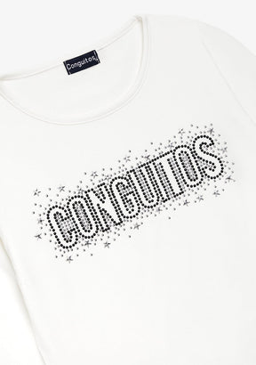 CONGUITOS ROPA / CAMISETAS / MANGA LARGA White Strass Conguitos T-Shirt